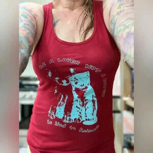 NWT Ladies/ Be a lover, not a hater Be kind to animals kitty/puppy rescue tank
